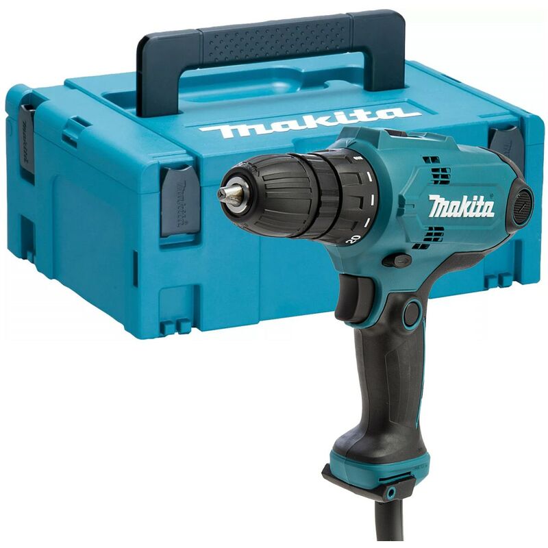 Makita - DF0300 240v Corded Drill Driver 10mm Chuck 2 Speed 2.5m Cable + Makpac