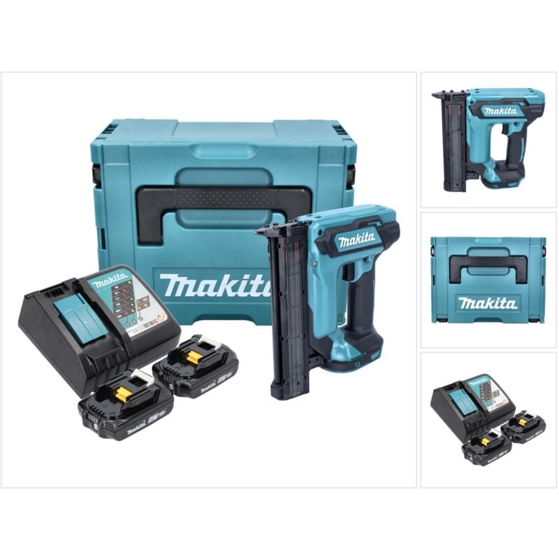 Dfn 350 raj Cloueuse Sans Fil 18 v 15 - 35 mm + 2x batterie rechargeable 2.0 Ah + chargeur + Makpac - Makita