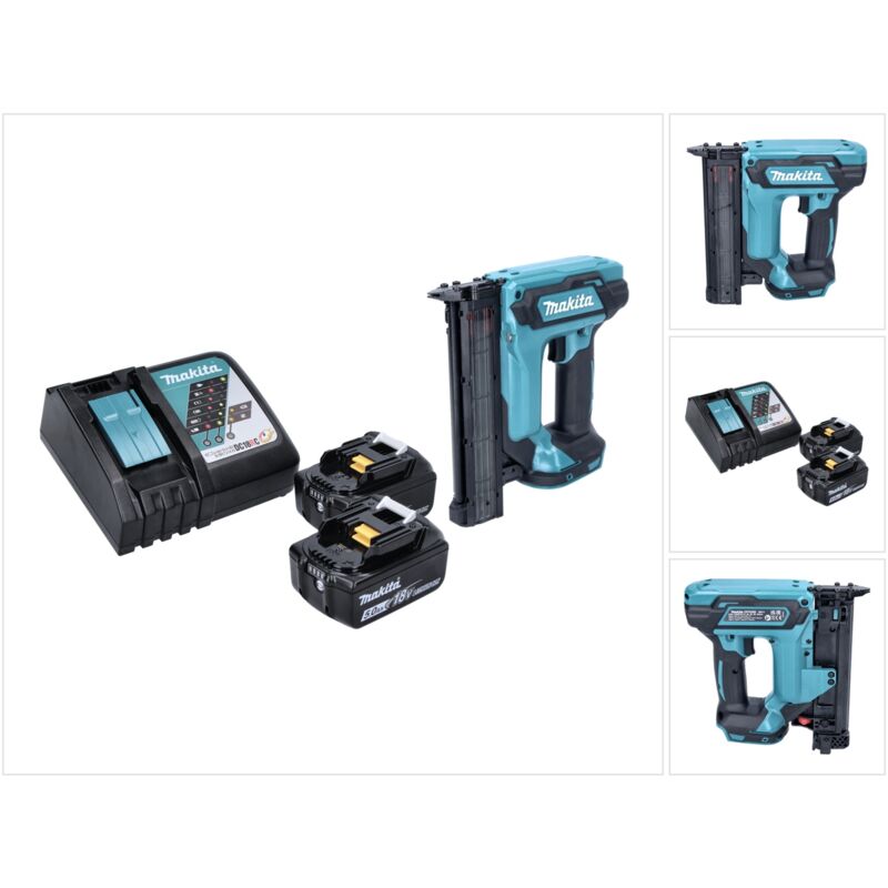 Makita DFN 350 RT Cloueur sans fil 15 - 35mm 18V + 2x Batteries 5,0 Ah + Chargeur