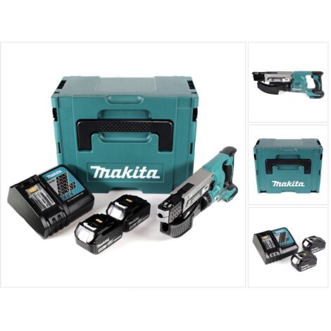 Makita DFR 550 RMJ Akku Magazinschrauber 18V 25-55mm + 2x Akku 4,0Ah + Ladegerät + Makpac
