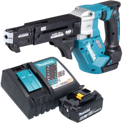 Makita DFR 552 RG1 Akku Magazinschrauber 18 V 25 - 55 mm Brushless + 1x Akku 6,0 Ah + Ladegerät