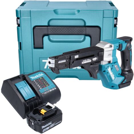 Makita DFR 552 SM1J Akku Magazinschrauber 18 V 25 - 55 mm Brushless + 1x Akku 4,0 Ah + Ladegerät + Makpac