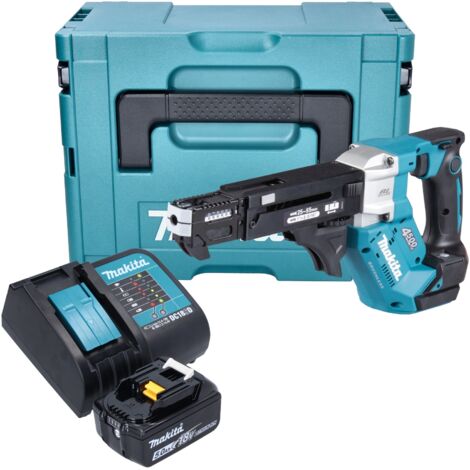 Makita DFR 552 ST1J Akku Magazinschrauber 18 V 25 - 55 mm Brushless + 1x Akku 5,0 Ah + Ladegerät + Makpac