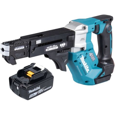 Makita DFR 552 T1 Akku Magazinschrauber 18 V 25 - 55 mm Brushless + 1x Akku 5,0 Ah - ohne Ladegerät