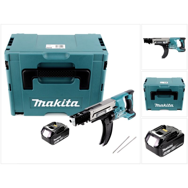 Makita DFR 750 M1J Visseuse automatique à Magasin sans fil 18V 45-75mm + 1x Batterie 4,0Ah + Coffret Makpac - sans chargeur