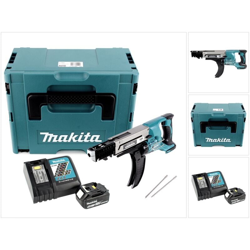 Image of Dfr 750 RT1J Akku Magazinschrauber 18V 45-75mm + 1x Akku 5,0Ah + Ladegerät + Makpac - Makita