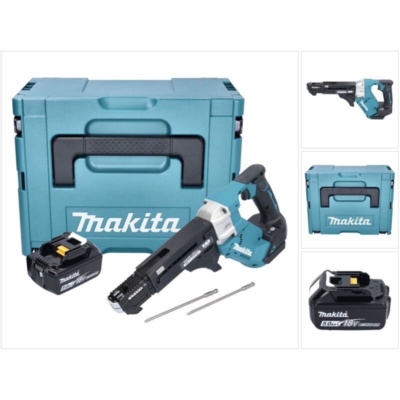 DFR551T1J Avvitatore automatico a batteria 25-55mm Brushless 18V + 1x batteria 5,0Ah + scatola Makpac - senza caricabatterie - Makita
