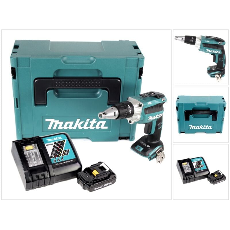 Dfs 250 RA1J Visseuse à cloison sèche sans fil 18 v Brushless + 1x Batterie 2,0 Ah + Chargeur + Makpac - Makita