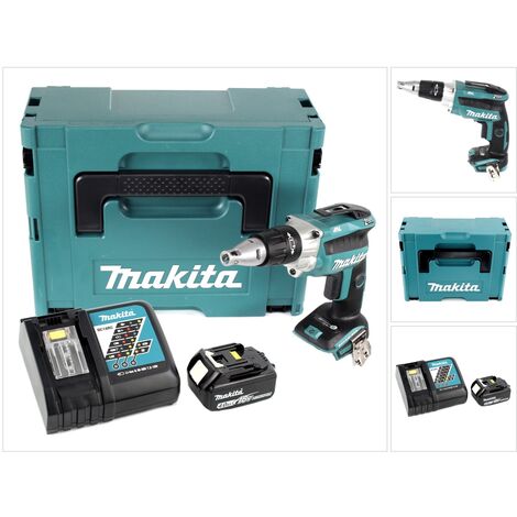 Makita DFS 250 RM1J 18 V Visseuse pour cloisons sèches sans fil avec Coffret de transport Makpac + 1x Batterie 4,0 Ah + chargeur