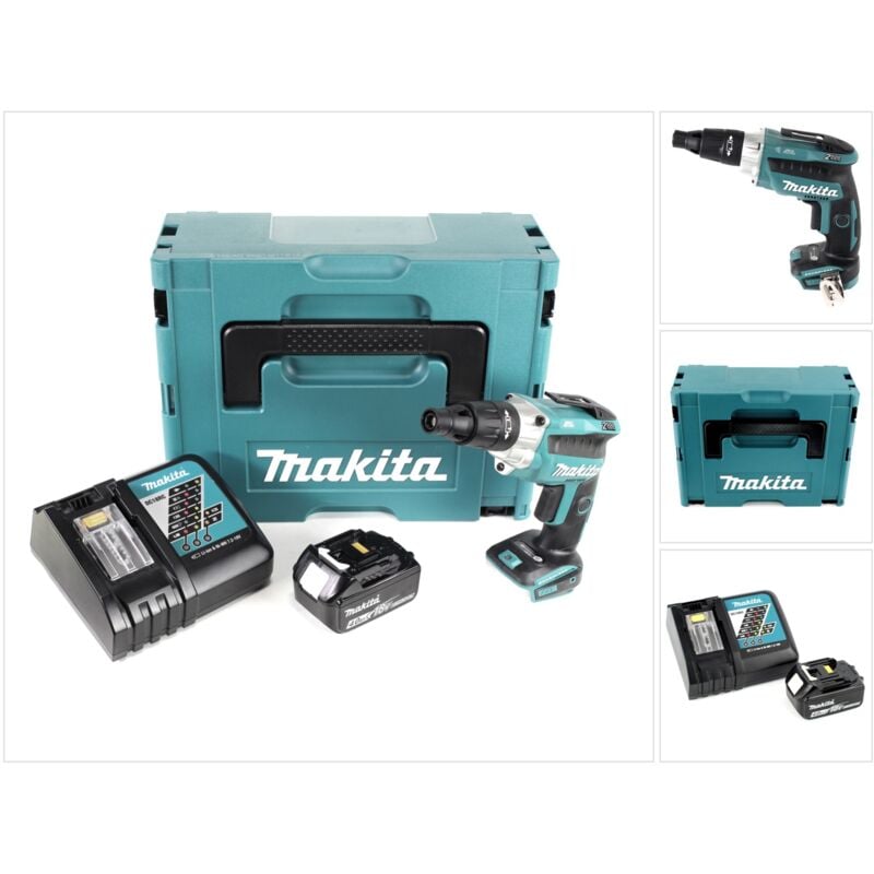 Image of Makita - dfs 251 RM1J 18 v Li-Ion Trockenbauschrauber Brushless im Makpac mit 1x BL1840 b 4,0 Ah Akku und DC18RC Ladegerät