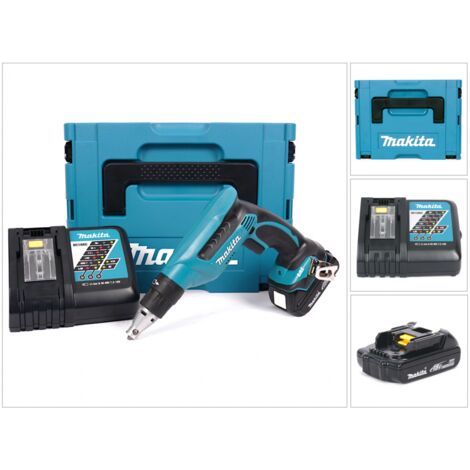 Makita DFS 451 kit Y1J-D Visseuse plaque de plâtre sans fil 18 V avec boîtier MAKPAC inclus Batterie BL 1815 N + chargeur DC18RC