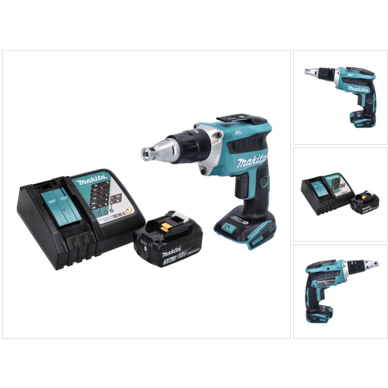 Dfs 452 RF1 18 v avvitatore a batteria senza spazzole per cartongesso + 1x batteria 3,0 Ah + caricatore - Makita