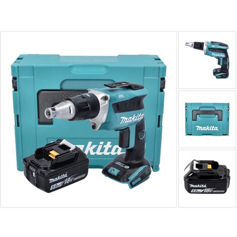 Makita DFS 452 T1J Akku Schnellbauschrauber 18 V Brushless + 1x Akku 5,0 Ah + Makpac - ohne Ladegerät