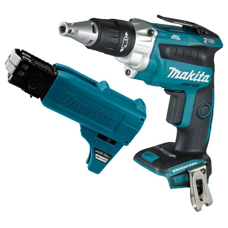 Makita - DFS250Z 18v Brushless Collated Autofeed Drywall Screwdriver + Attachment