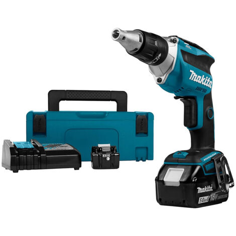 Makita DFS452RTJ LXT 18V BR Drywall Screwdriver - 2 x 5Ah Batts, Charger &amp Makpac 2 Case