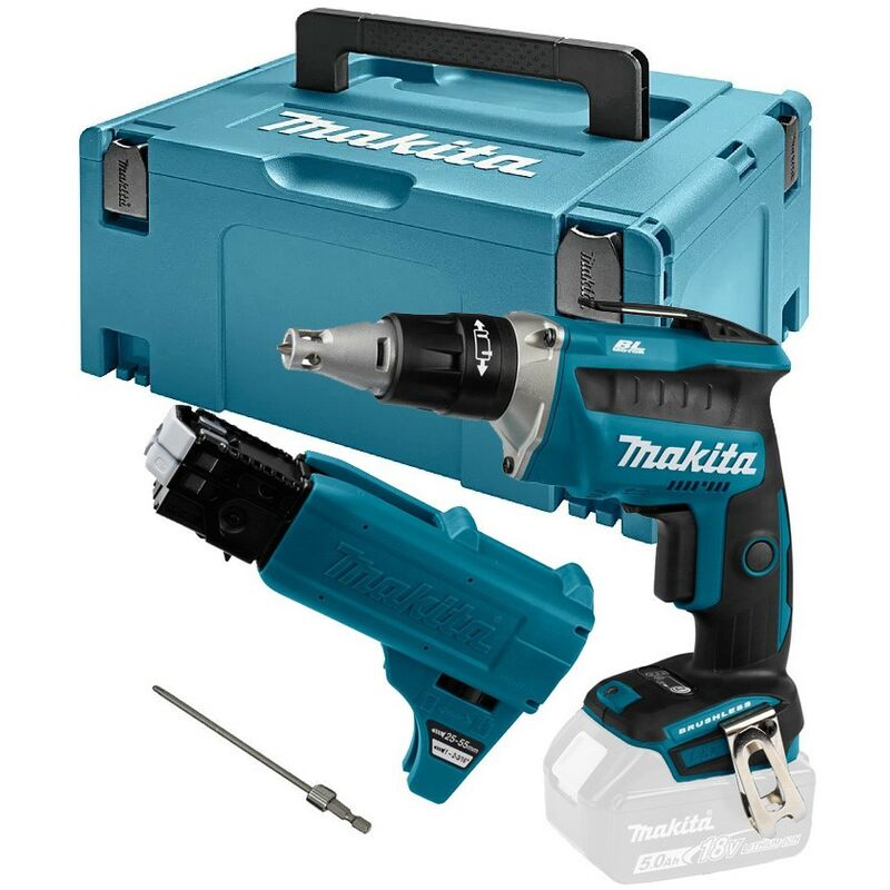 Makita DFS452Z 18v Collated Autofeed Brushless Screwdriver + Attachment + Makpac