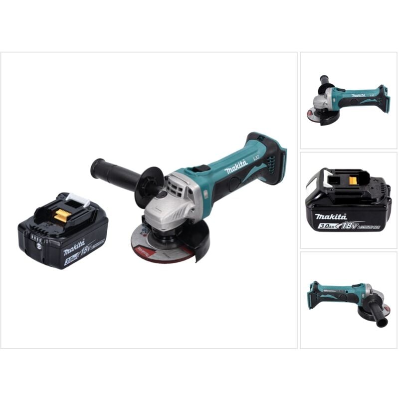 Dga 452 F1 Meuleuse d'angle sans fil 18 v 115 mm + 1x Batterie 3,0 Ah - sans chargeur - Makita