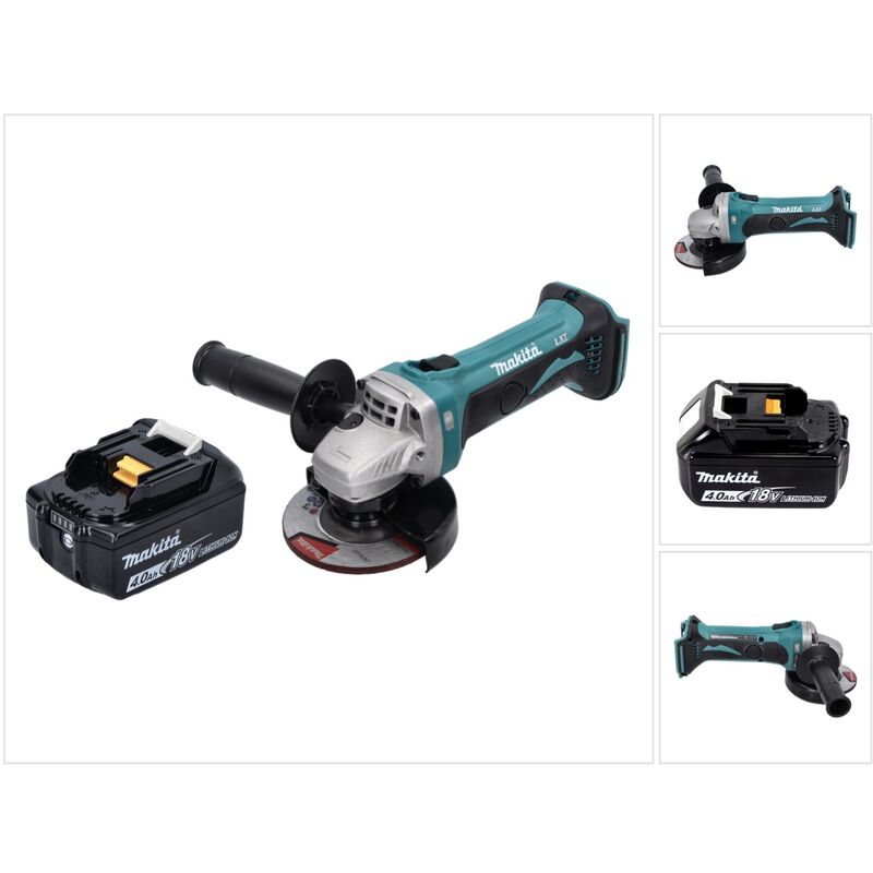 Dga 452 M1 Meuleuse d'angle sans fil 18 v 115 mm + 1x batterie 4,0 Ah - sans chargeur - Makita