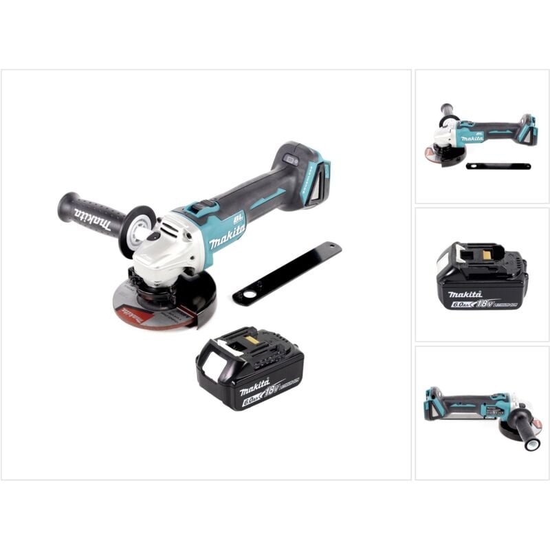 Dga 506 G1 Meuleuse d'angle sans fil 18 v 125 mm Brushless + 1x Batterie 6,0 Ah - sans chargeur - Makita