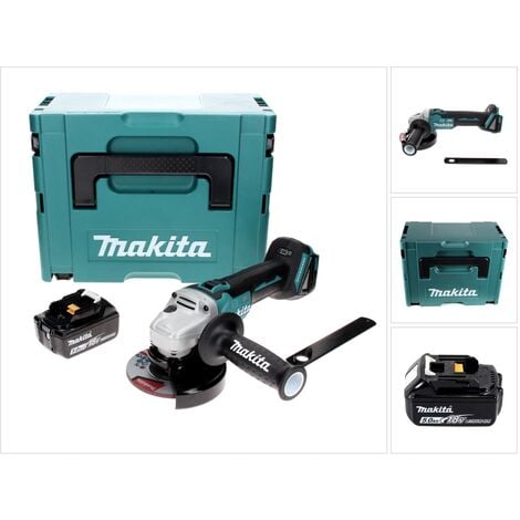 Makita DGA 506 T1J Akku Winkelschleifer 18 V 125 mm Brushless + 1x Akku 5,0 Ah + Makpac - ohne Ladegerät