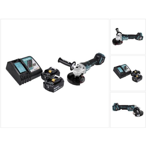 Makita DGA 517 RF Meuleuse d'angle sans fil 18 V 125 mm Brushless + 2x batterie 3,0 Ah + chargeur