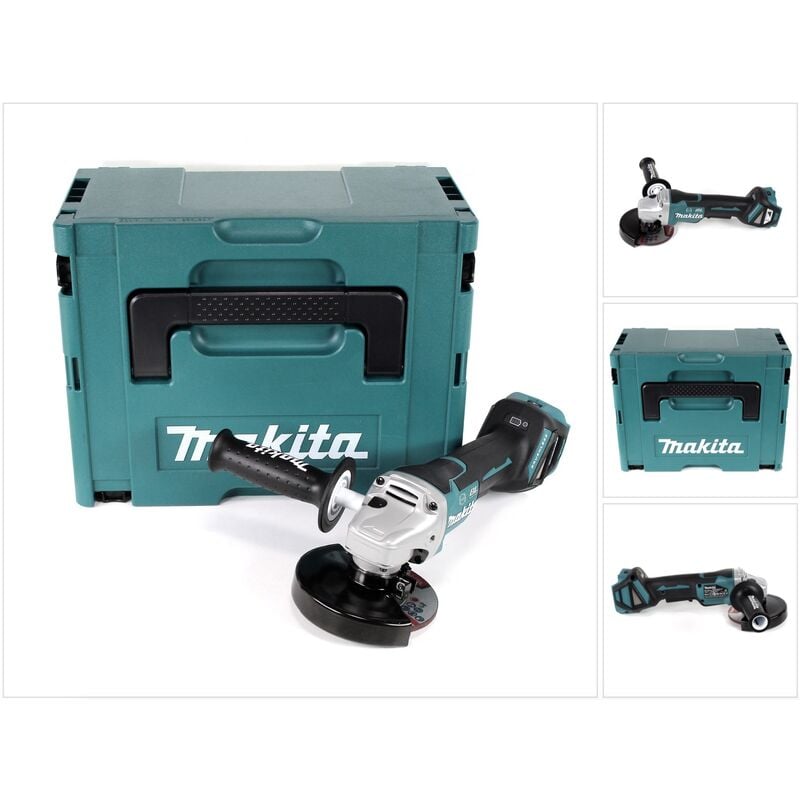 Dga 517 zj Meuleuse d'angle sans fil 18V 125mm + Coffret de transport Makpac 3 - sans Batterie, sans Chargeur - Makita