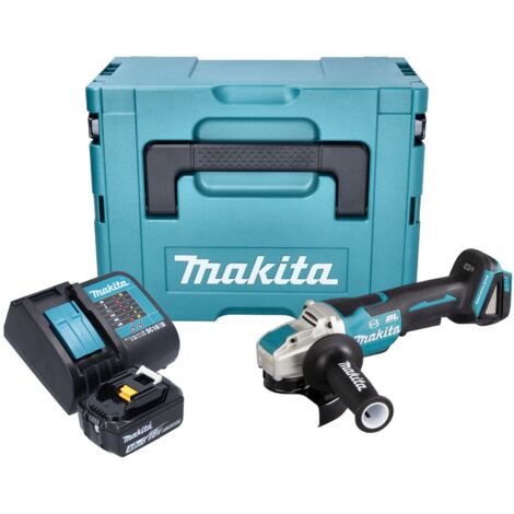 Makita DGA 520 SM1JX1 Akku Winkelschleifer 18 V 125 mm X-LOCK Brushless + 1x Akku 4,0 Ah + Ladegerät + Makpac