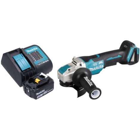 Makita DGA 520 SM1X1 Akku Winkelschleifer 18 V 125 mm X-LOCK Brushless + 1x Akku 4,0 Ah + Ladegerät