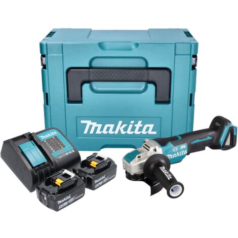 Makita DGA 520 SMJX1 Akku Winkelschleifer 18 V 125 mm X-LOCK Brushless + 2x Akku 4,0 Ah + Ladegerät + Makpac