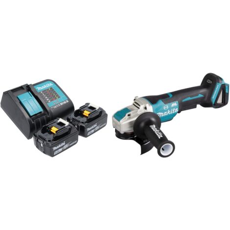 Makita DGA 520 SMX1 Akku Winkelschleifer 18 V 125 mm X-LOCK Brushless + 2x Akku 4,0 Ah + Ladegerät