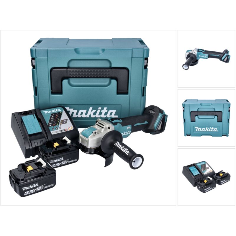 Dga 521 Rgx1j Akku Winkelschleifer 18 V 125 Mm X-lock Brushless + 2x Akku 6, 0 Ah + Ladegerät + Makpac - Makita