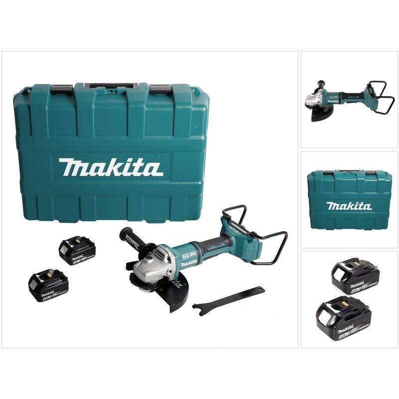 Dga 900 MKX2 Meuleuse d'angle sans fil 36V ( 2x18V ) 230mm Brushless + 2x Batteries 4,0Ah + Écrou de serrage rapide ''Ezynut'' + Coffret - sans