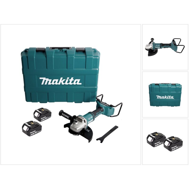 Dga 900 TKX2 Meuleuse d'angle sans fil 36V ( 2x18V ) 230mm Brushless + 2x Batteries 5,0Ah + Écrou de serrage rapide ''Ezynut'' + Coffret de transport