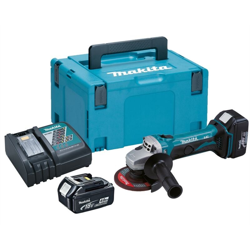 DGA452RMJ 18v 4.5 115mm Angle Grinder Lithium Ion + 2 x 4.0ah Batteries - Makita