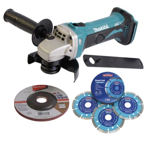 Makita DGA452Z Cordless 18v 4.5"" 115mm Angle Grinder Lithium Ion + X3 Blades