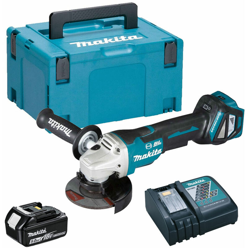 Dga467z 18V Cordless Brushless 115Mm Angle Grinder With 1 X 5.0Ah