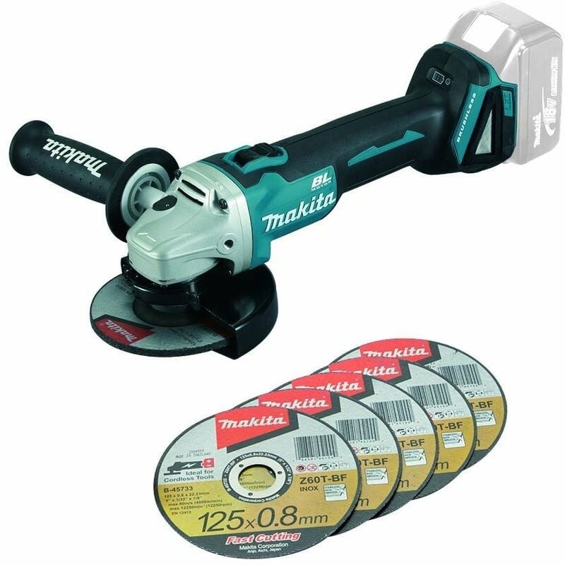 Makita Dga504z 18V Cordless Brushless 125Mm Angle Grinder Lithium Bare