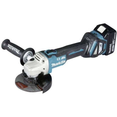 Makita DGA513RTJ smerigliatrice angolare con 2 batterie 18v 5ah caricabatteria