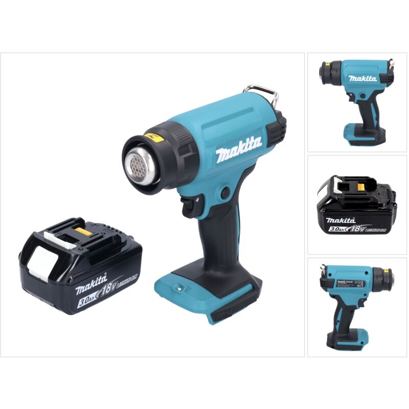 Makita - dhg 180 F1 Pistola ad aria calda a batteria 550 °c 18V + 1x batteria 3,0 Ah - senza caricabatterie