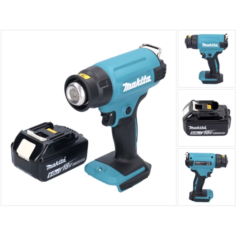 Makita - dhg 180 G1 Pistola ad aria calda a batteria 550°C 18V + 1x Batteria 6.0Ah - senza caricabatterie