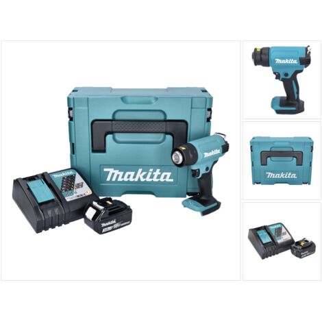 Makita DHG 180 RF1J Pistola de aire caliente sin cable 550 °C 18V + 1x Batería 3,0Ah + Cargador + Maletín Makpac