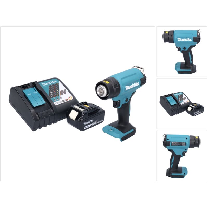 Makita - dhg 180 RG1 Pistola ad aria calda a batteria 550°C 18V + 1x batteria 6,0 Ah + caricatore