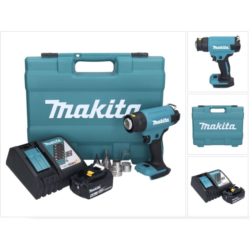 Dhg 181 RM1K Pistolet air chaud sans fil 18 v 150 - 550C + 1x Batterie 4,0 Ah + Ladegert + Coffret - Makita
