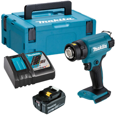 Makita DHG180RT1J 18V LXT Heat Blower - 1 x 5Ah Battery, Charger & Makpac 2 Case