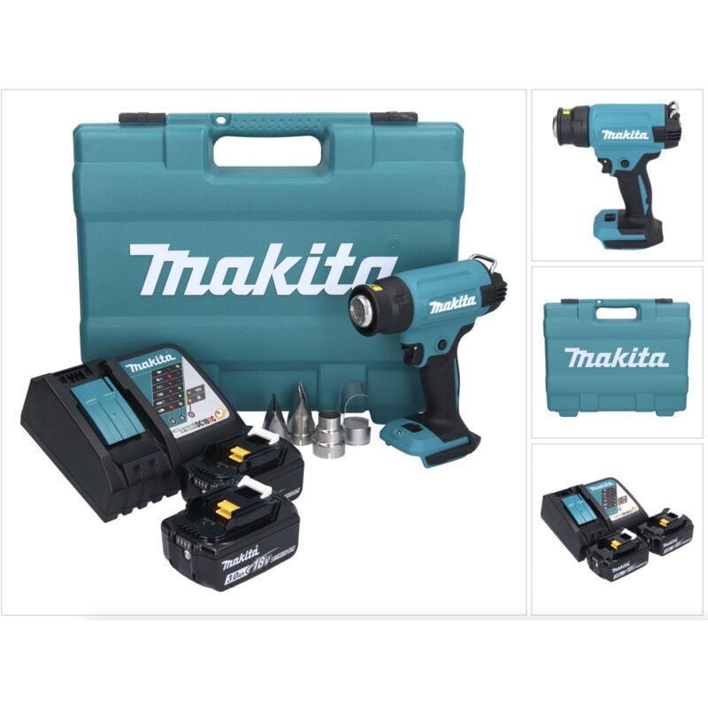 DHG181RFK Décapeur thermique sans fil 150 - 550°C 18V + 2x Batteries 3,0Ah + Chargeur + Coffret - Makita