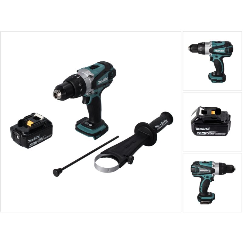 Dhp 458 M1 Perceuse-visseuse à percussion sans fil 18 v 91 Nm + 1x batterie 4,0 Ah - sans chargeur - Makita