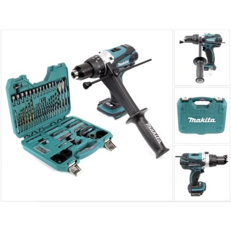 Makita DHP 458 Z Akku Schlagbohrschrauber 18 V 91 Nm + 101 tlg. Bit & Bohrer Steckschlüssel Set