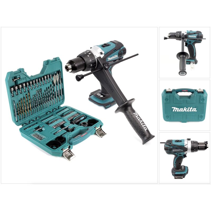 Dhp 458Z Perceuse-visseuse à percussion sans fil 18V 91Nm + Jeu de 100 embouts et douilles pour perceuse - Makita