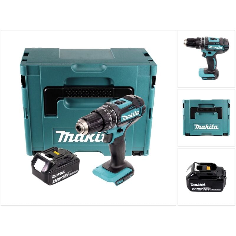 Dhp 482 M1J Perceuse-visseuse à percussion sans fil 18 v 62 Nm + 1x batterie 4,0 Ah + Makpac - sans chargeur - Makita