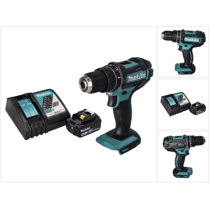Dhp 482 RT1 Perceuse-visseuse à percussion sans fil 18 v 62 Nm + 1x batterie 5,0 Ah + chargeur - Makita